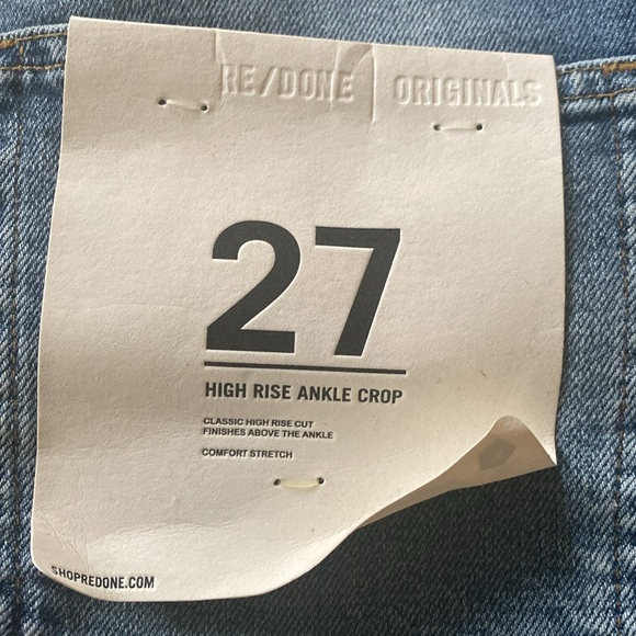 Re/Done High Rise Ankle Crop Jeans - Picture 9 of 9